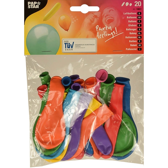 Luftballons, mehrfarbig, 20 Stück