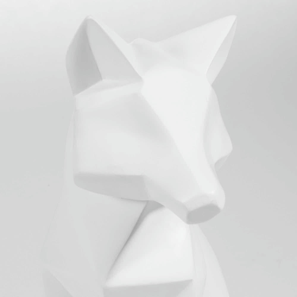 Fox Origami - Statuette renard blanc H26