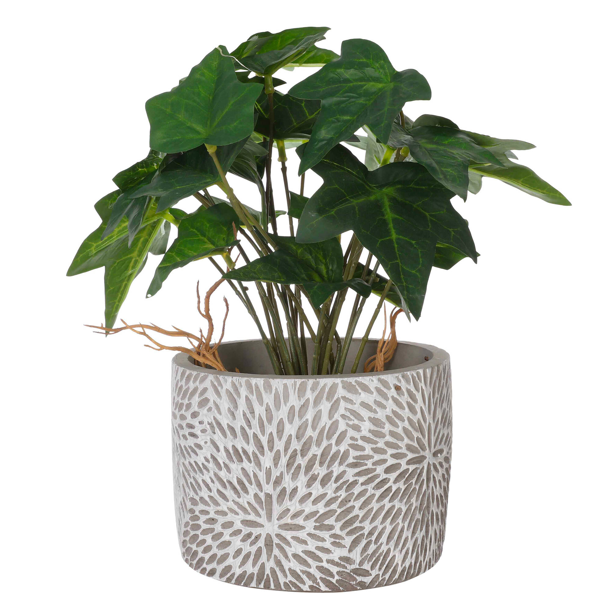 Plante artificielle et pot en ciment