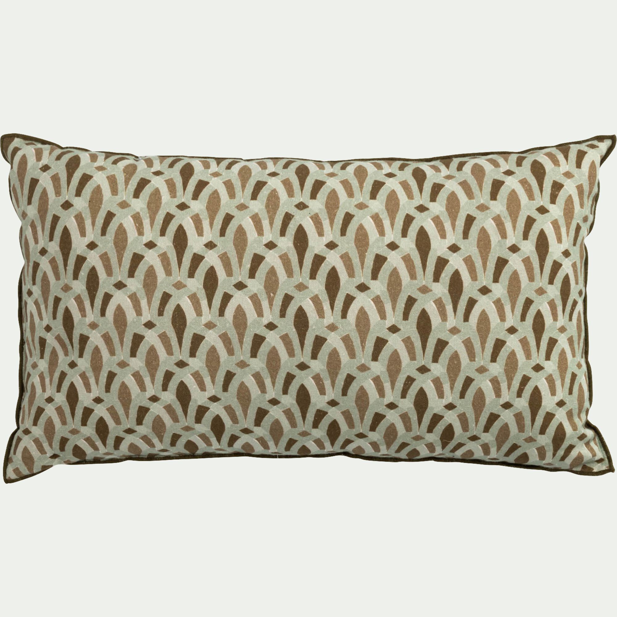 QAR - Coussin en coton à motif 30x50cm - vert