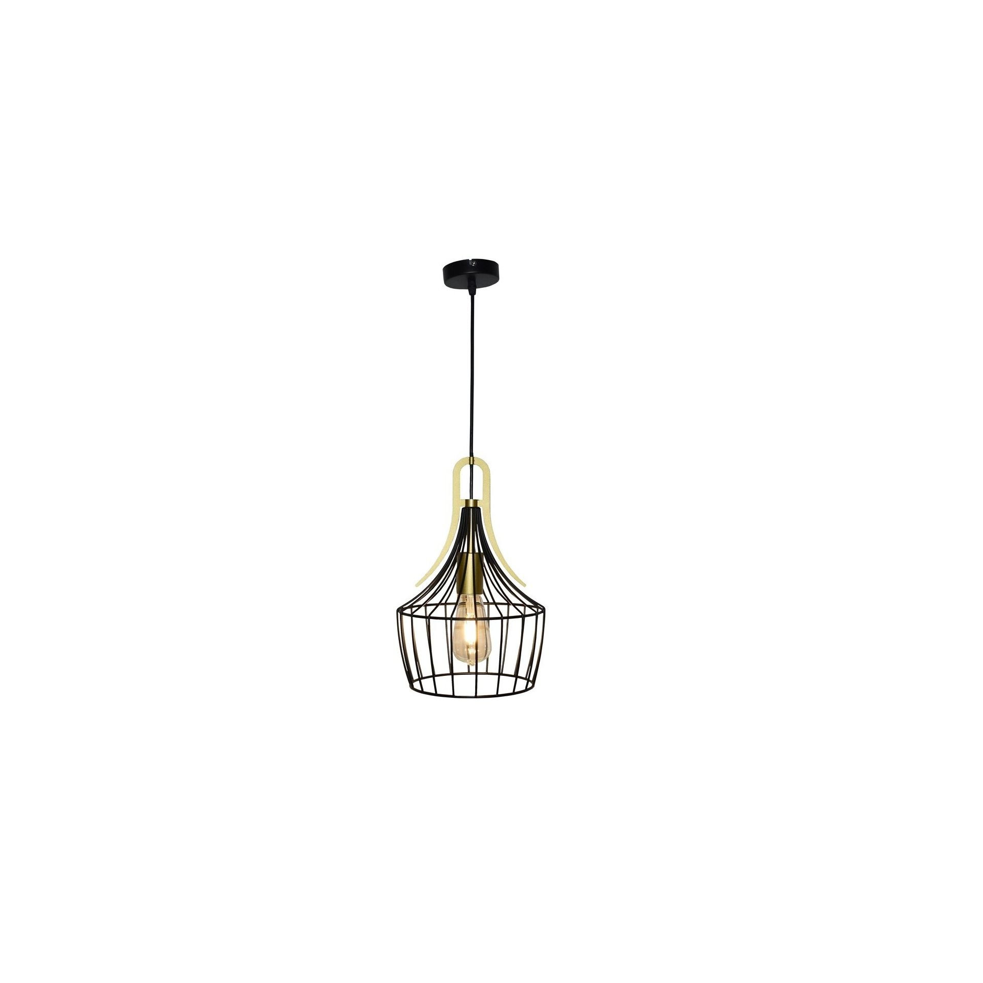 Lampa wisząca czarny matowa-złota Parov 1xE27x40W wym: 120x24x24 cm Rabalux