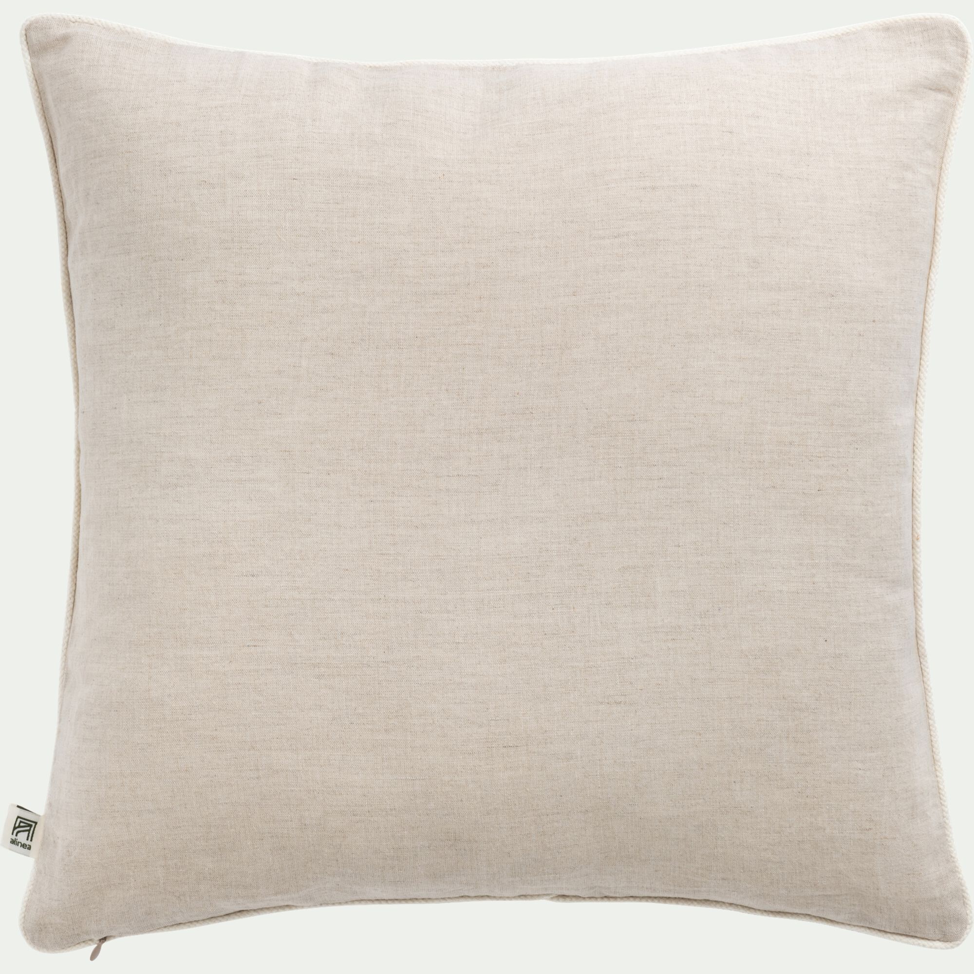 ST REMY - Coussin motif Laurier en lin et coton 45x45cm - blanc