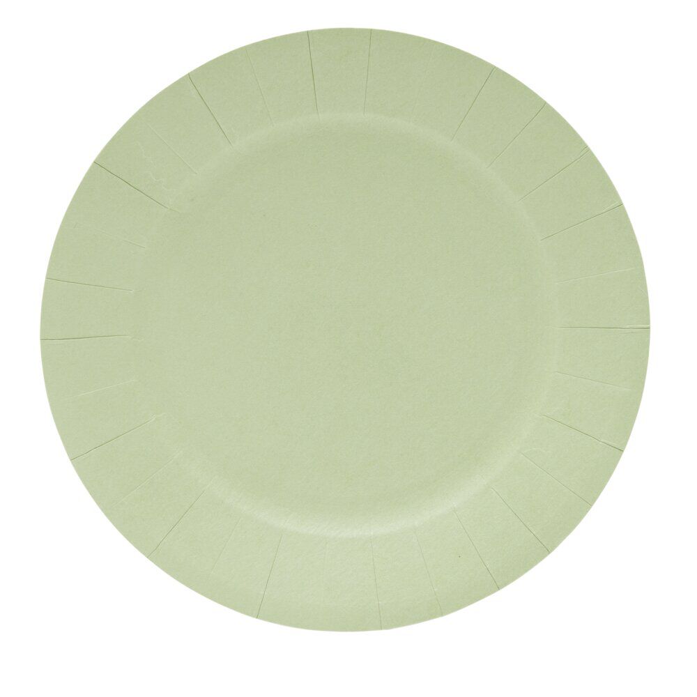 Lot de 10 assiettes en carton Ø18cm vert olive