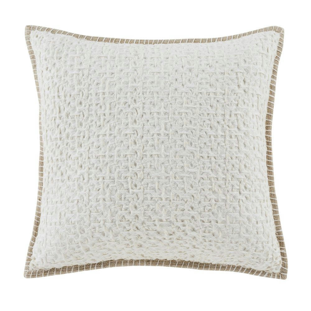 PANTANO - Coussin en coton tressé écru 45x45