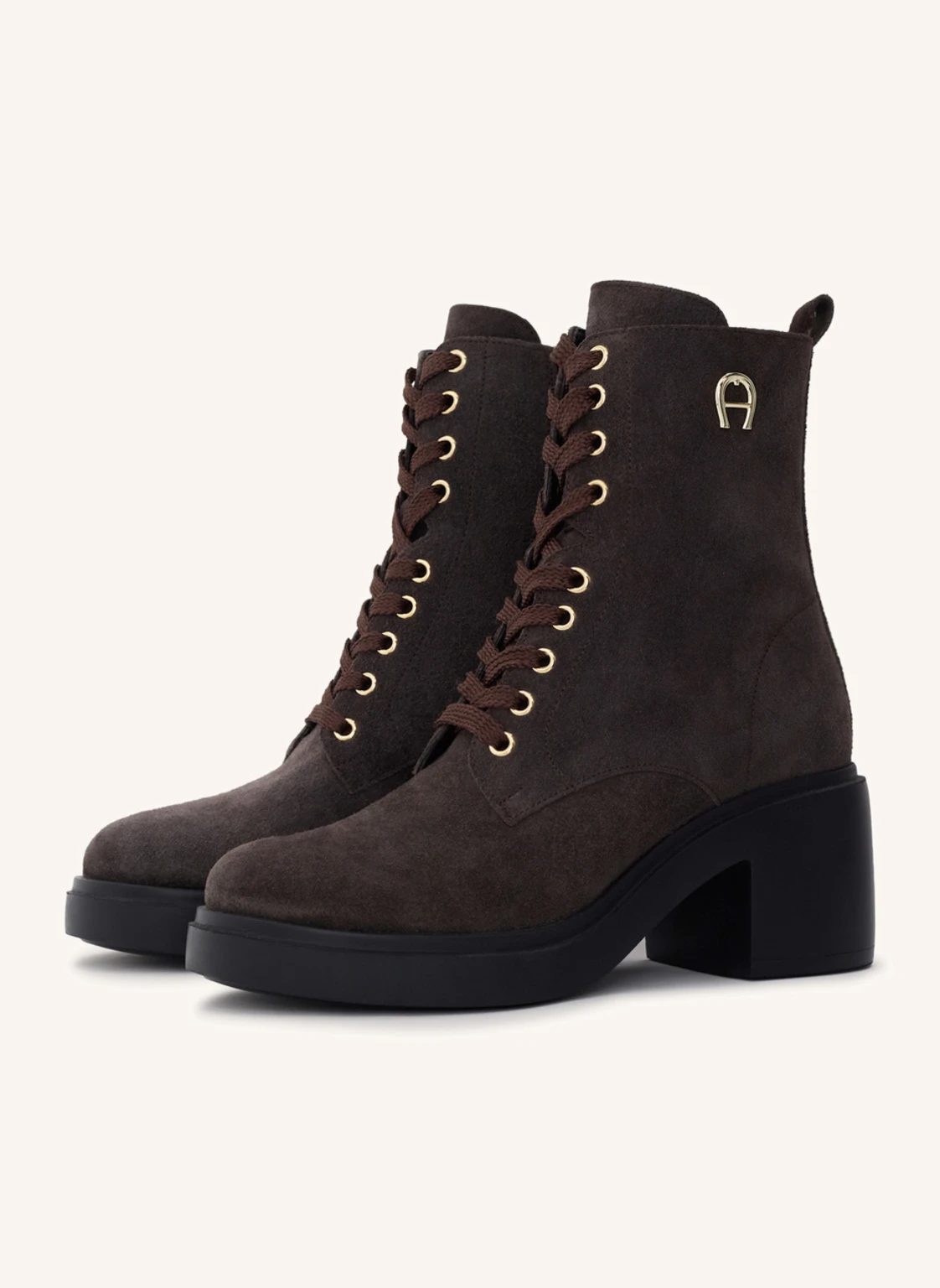 AIGNER block heel lace bootie NORA 1D