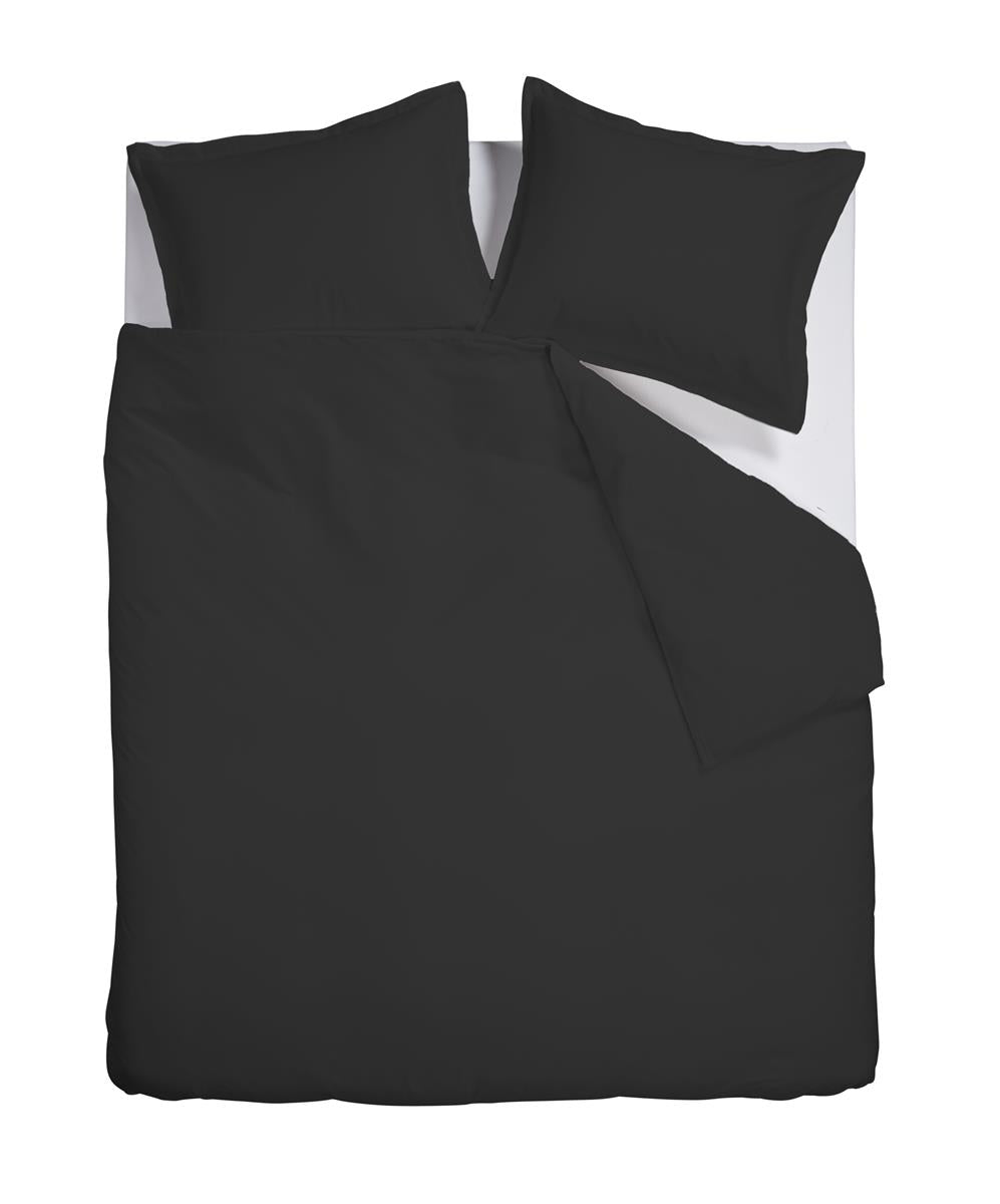 Ambiante Satin Uni dekbedovertrek - Tweepersoons - 200x200/220 cm - Zwart