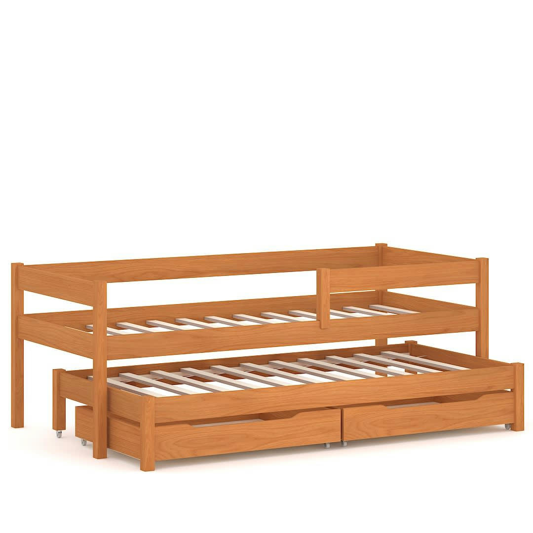 - Lit simple en pin massif&MDF 200x90 colour teck