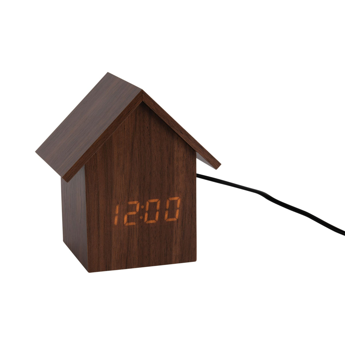 Karlsson wekker House LED - bruin - 7.3x9.7x10.8cm