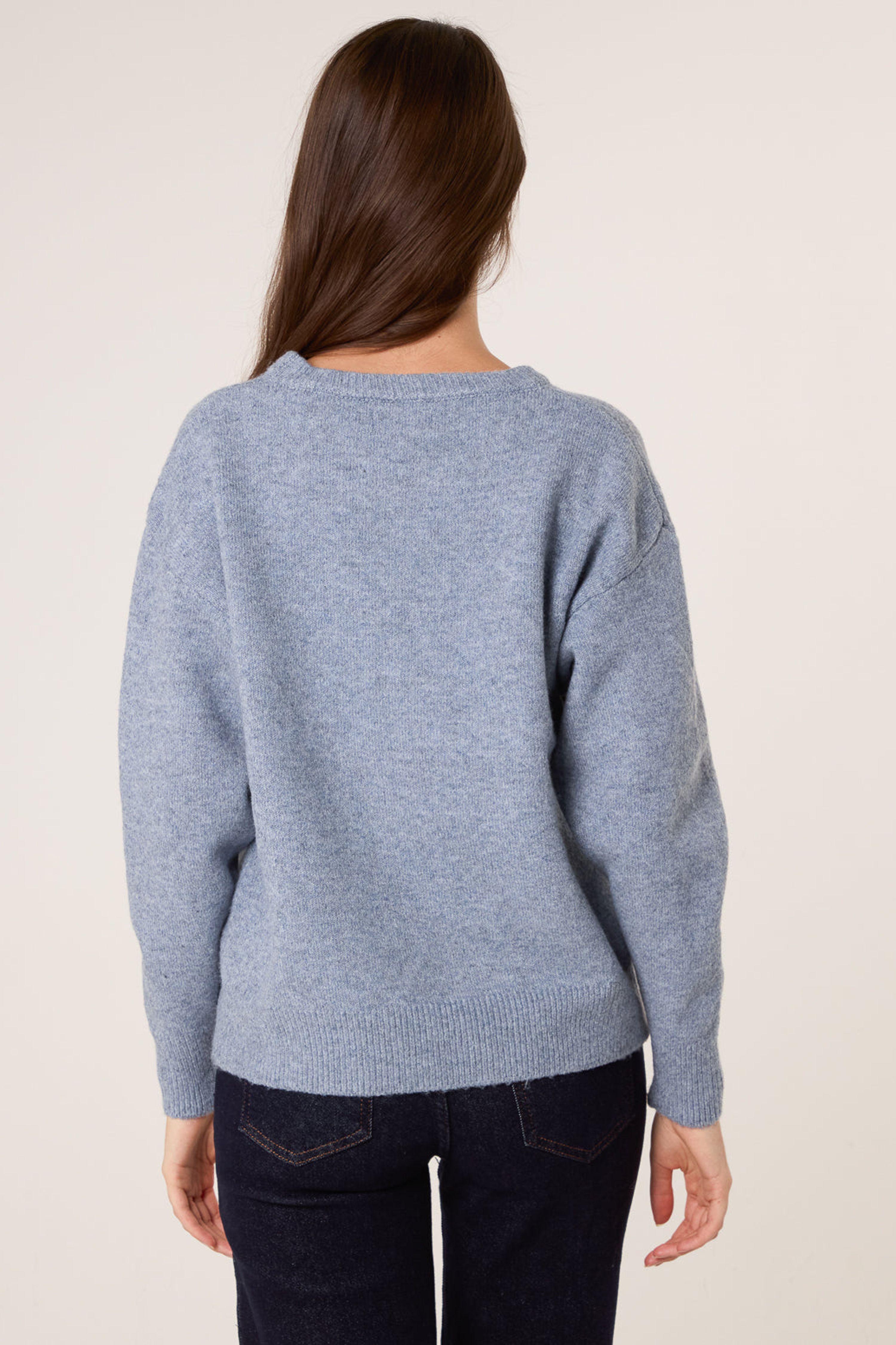 Blue Vanilla Blue Round Neck Jumper
