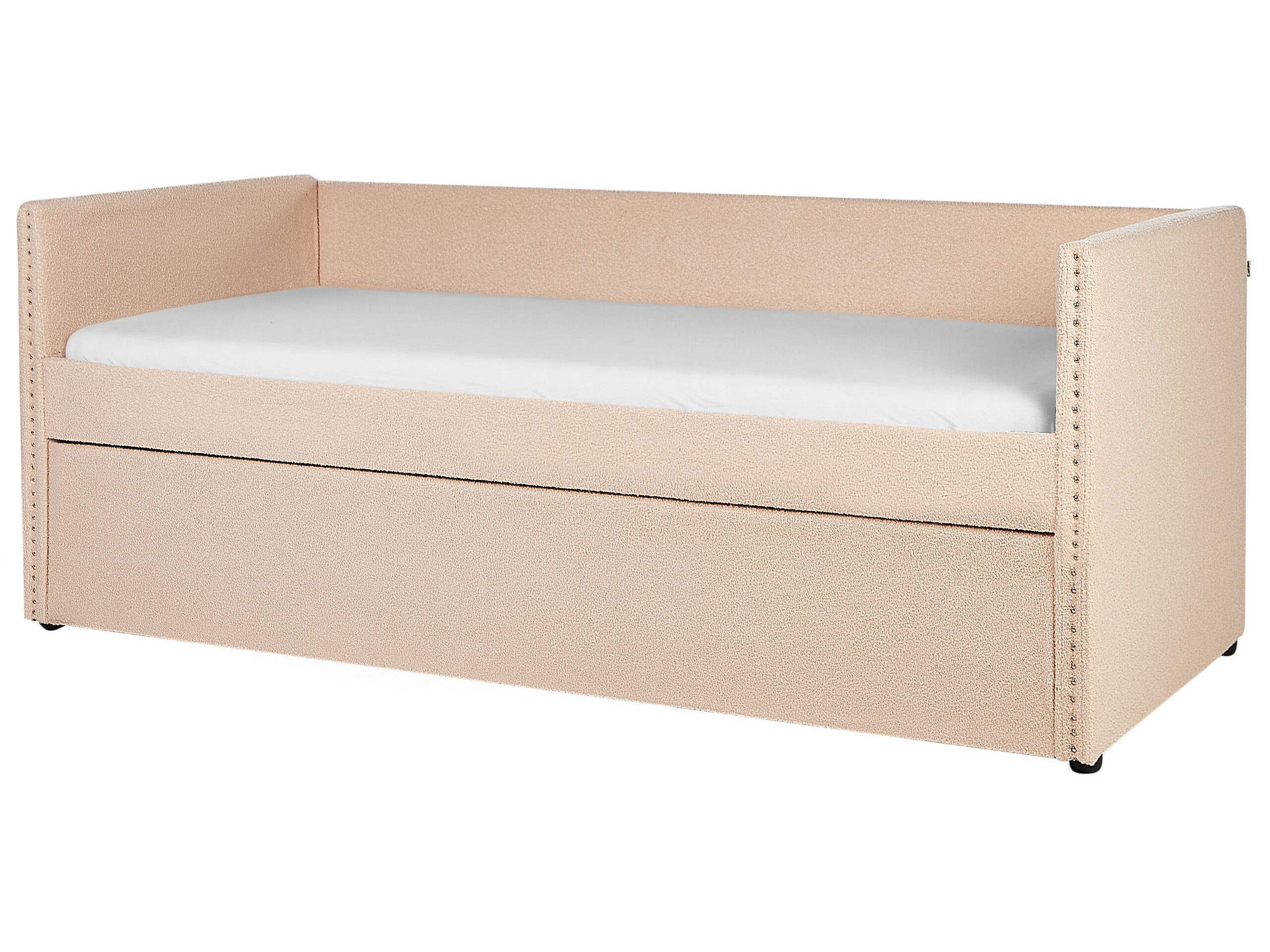 Łóżko wysuwane boucle 90x200 brzoskwiniowe