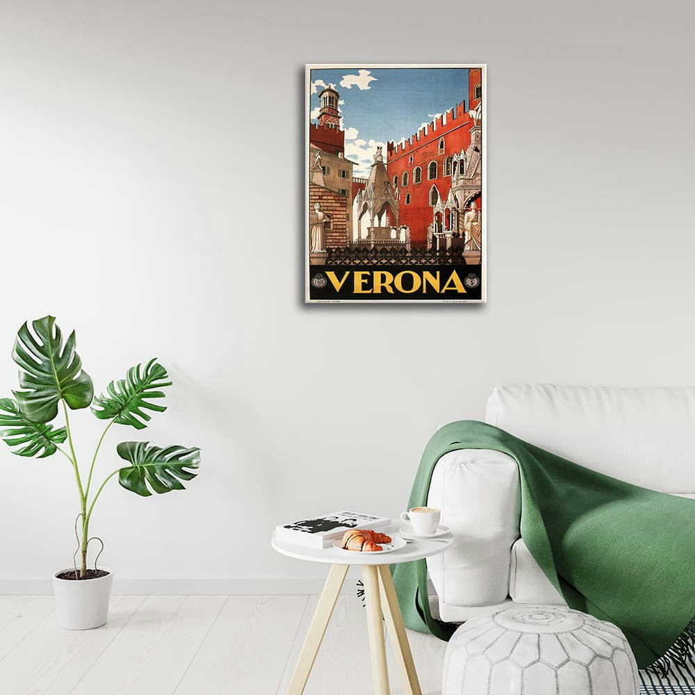 - Tableau affiche touristique vintage Verona 50x70cm
