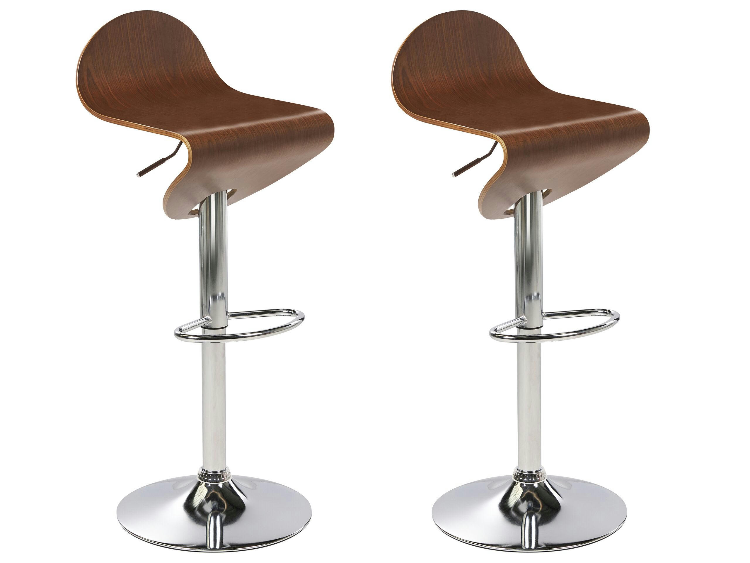 LIVERPOOL - Lot de 2 tabourets de bar bois foncé