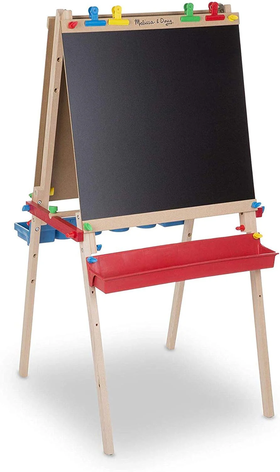 Deluxe Standing Art Easel - Ages 3 - 7, Dry Erase Board, Chalkboard, Rolling Paper Tube(Frustration-Free Packaging/Easels)