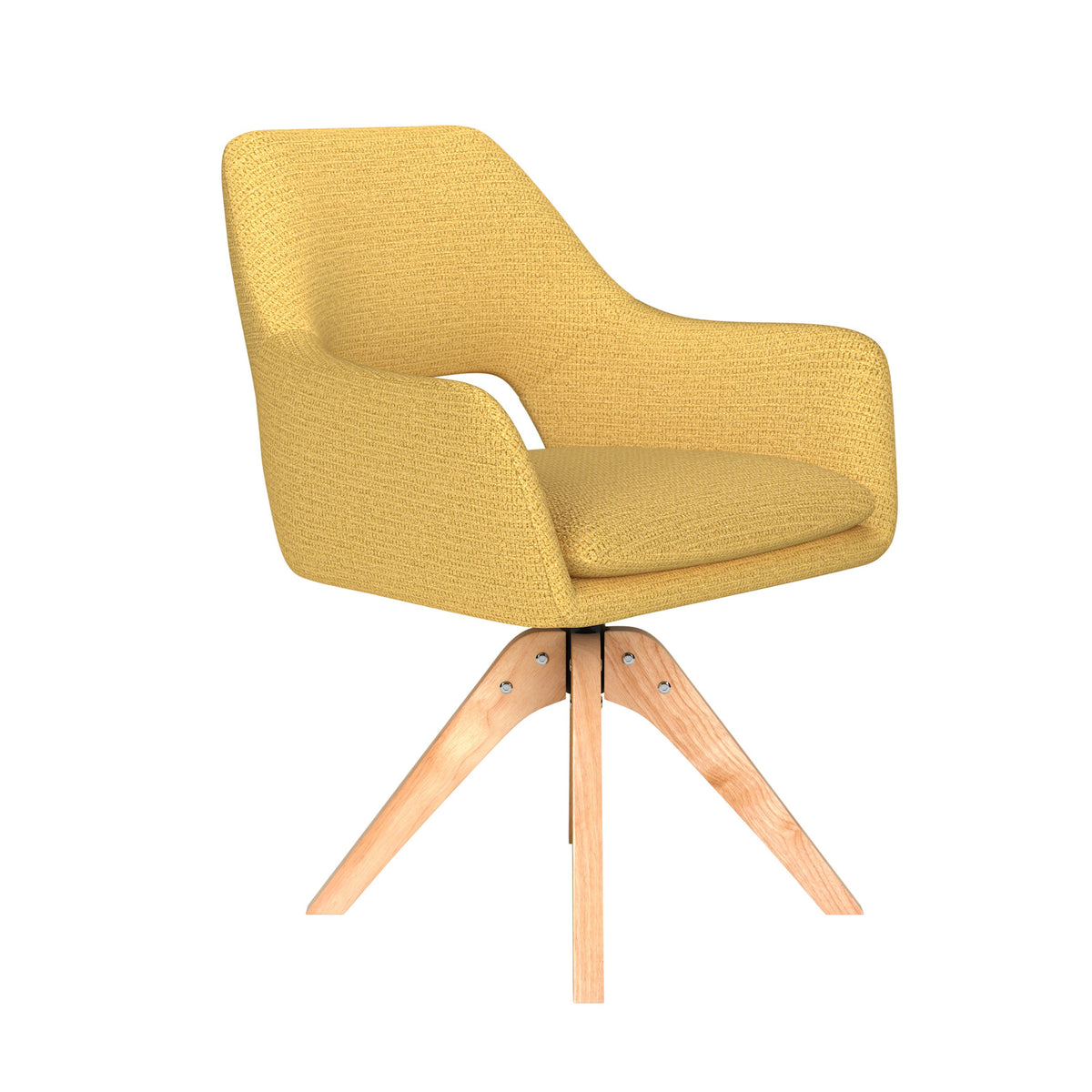 Housecraft Living Mos Eetkamerstoel Draaibaar Hout Okergeel