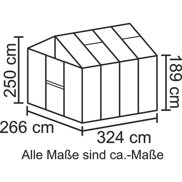 Gewächshaus »Zeus«, 8,1 m², Kunststoff/Aluminium, winterfest