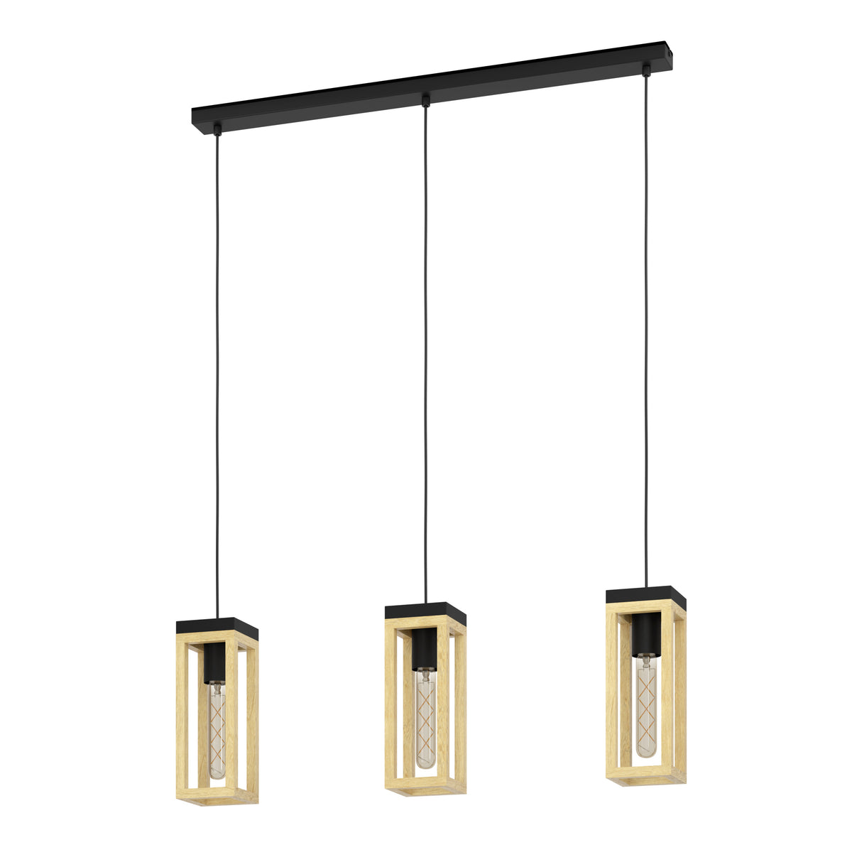 EGLO hanglamp Nafferton - e27 - 80 cm - zwart/bruin