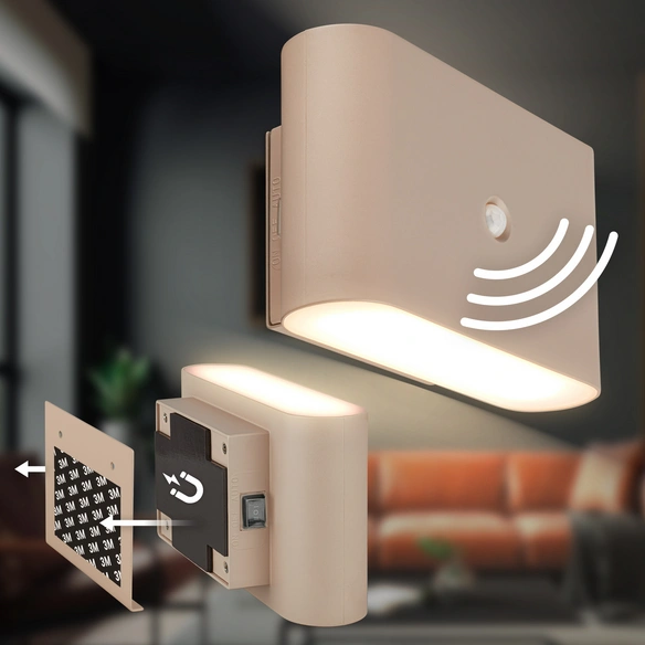 Leuchte, LED Akku Wandleuchte, 3 W, beige