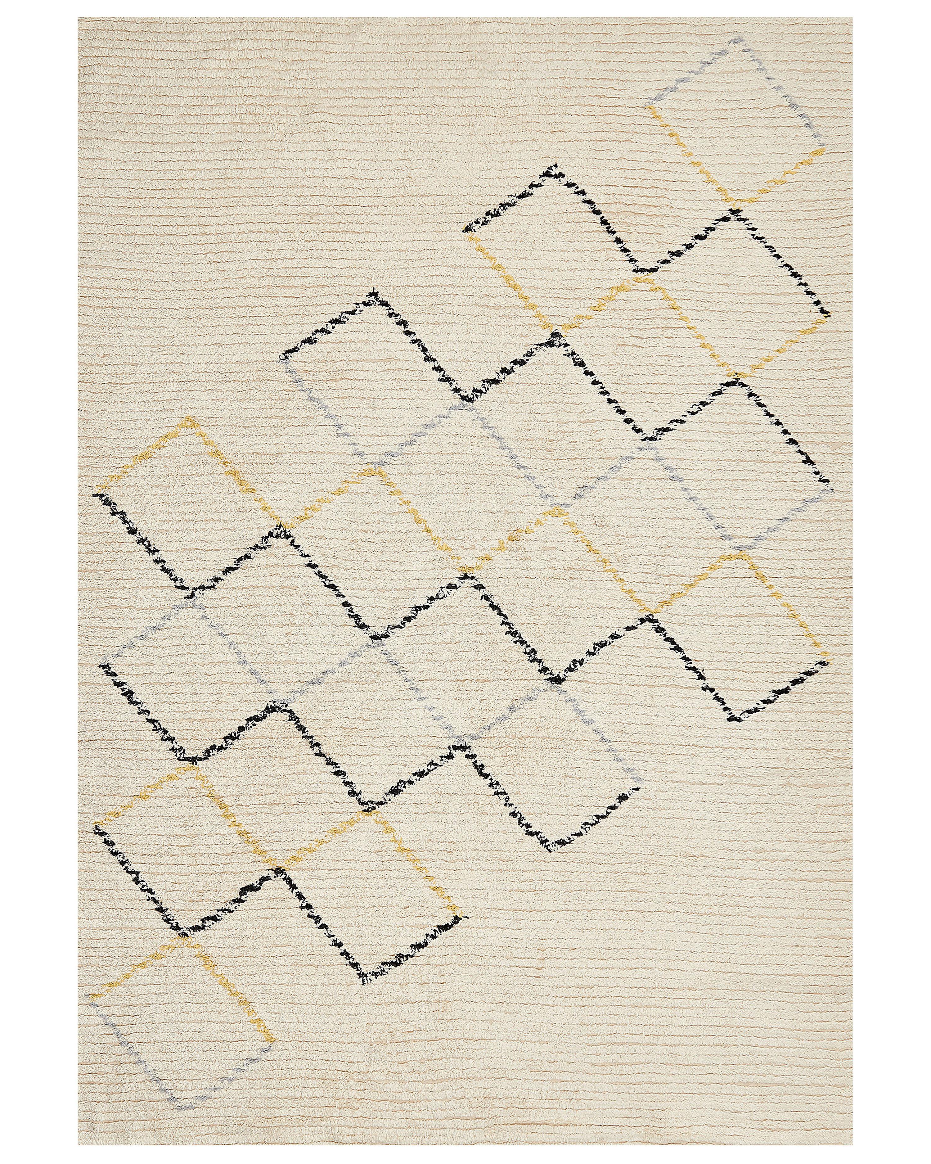 Rug TEZPUR Beige 140 x 200 cm Cotton
