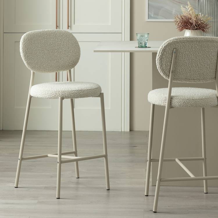 Habitat Orson Boucle Counter Bar Stool - White