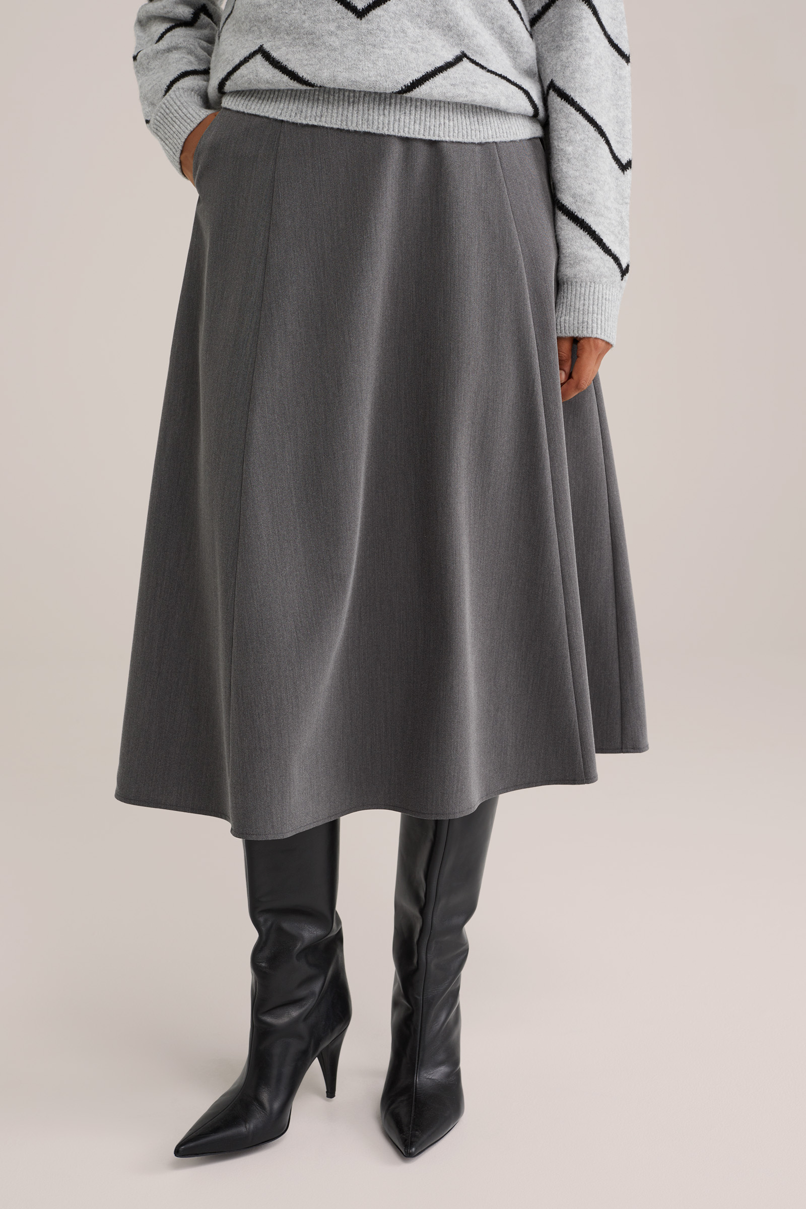 Dames uitlopende midi rok