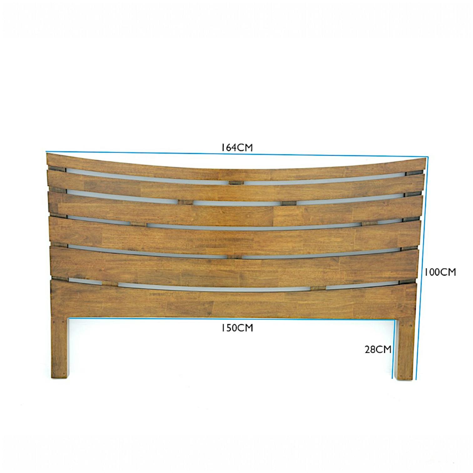 Tête de lit incurvée Hévéa pour lit couchage 160 164x100cm NIAGARA