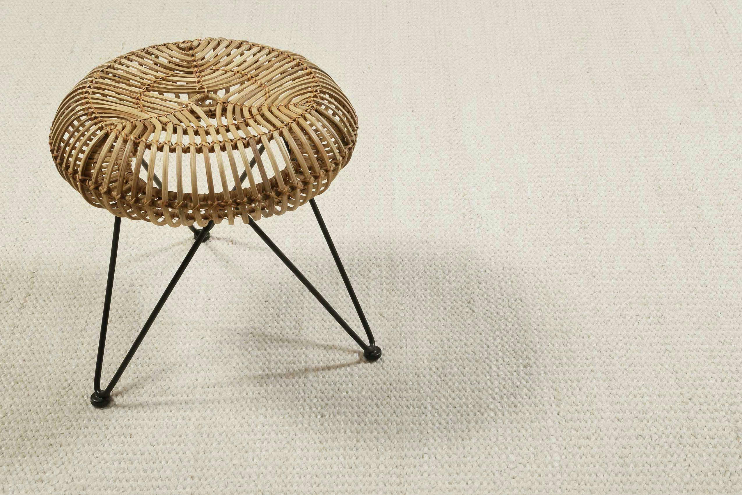 TOULOUSE - Tapis tissé main en laine et jute beige ivoire 80x150