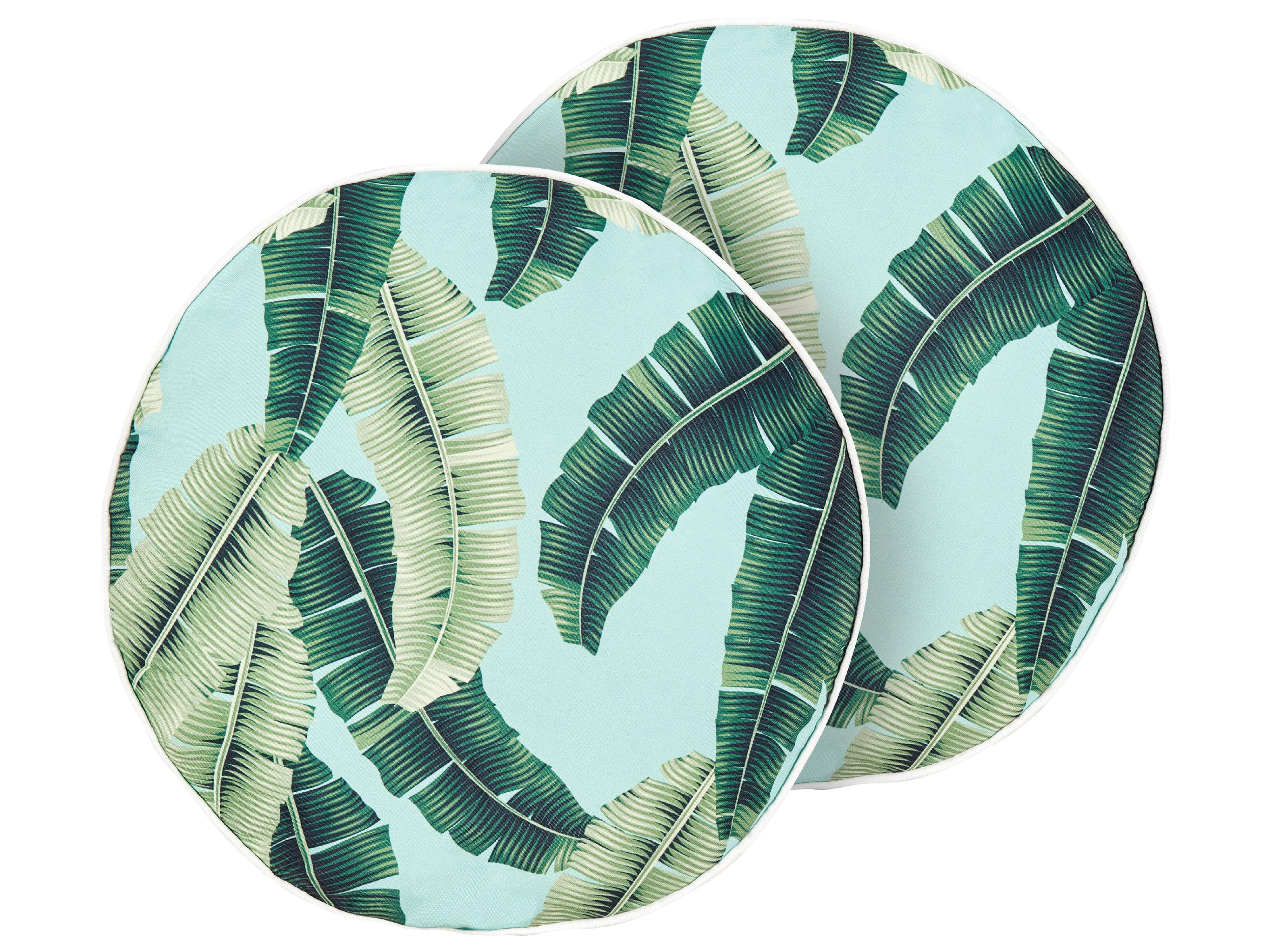 Set of 2 Outdoor Cushions BOISSANO Plant Pattern 40 x 60 cm Green