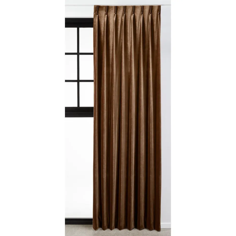 Kwantum Vouwgordijnen | Gordijnen | Gordijn Velours Juliet  Bruin