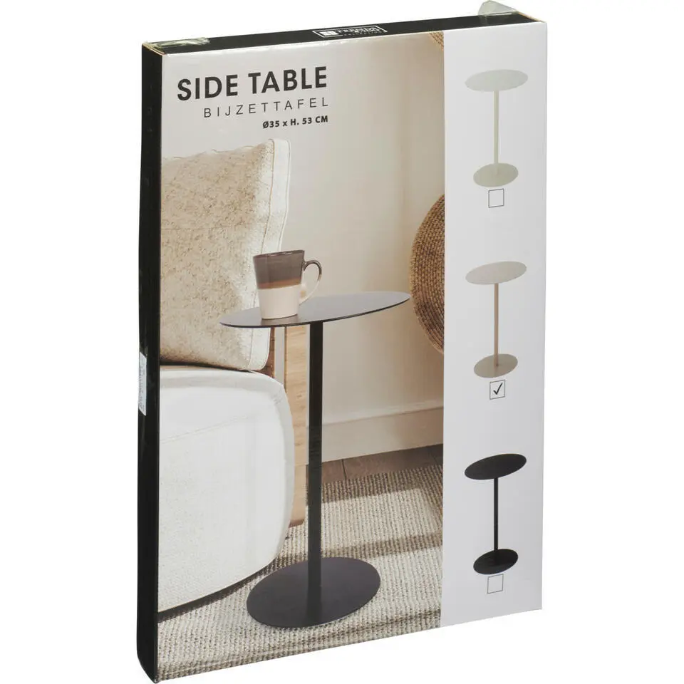 Home & Styling Bijzettafel Lugano - wit - D35x H53 cm - metaal