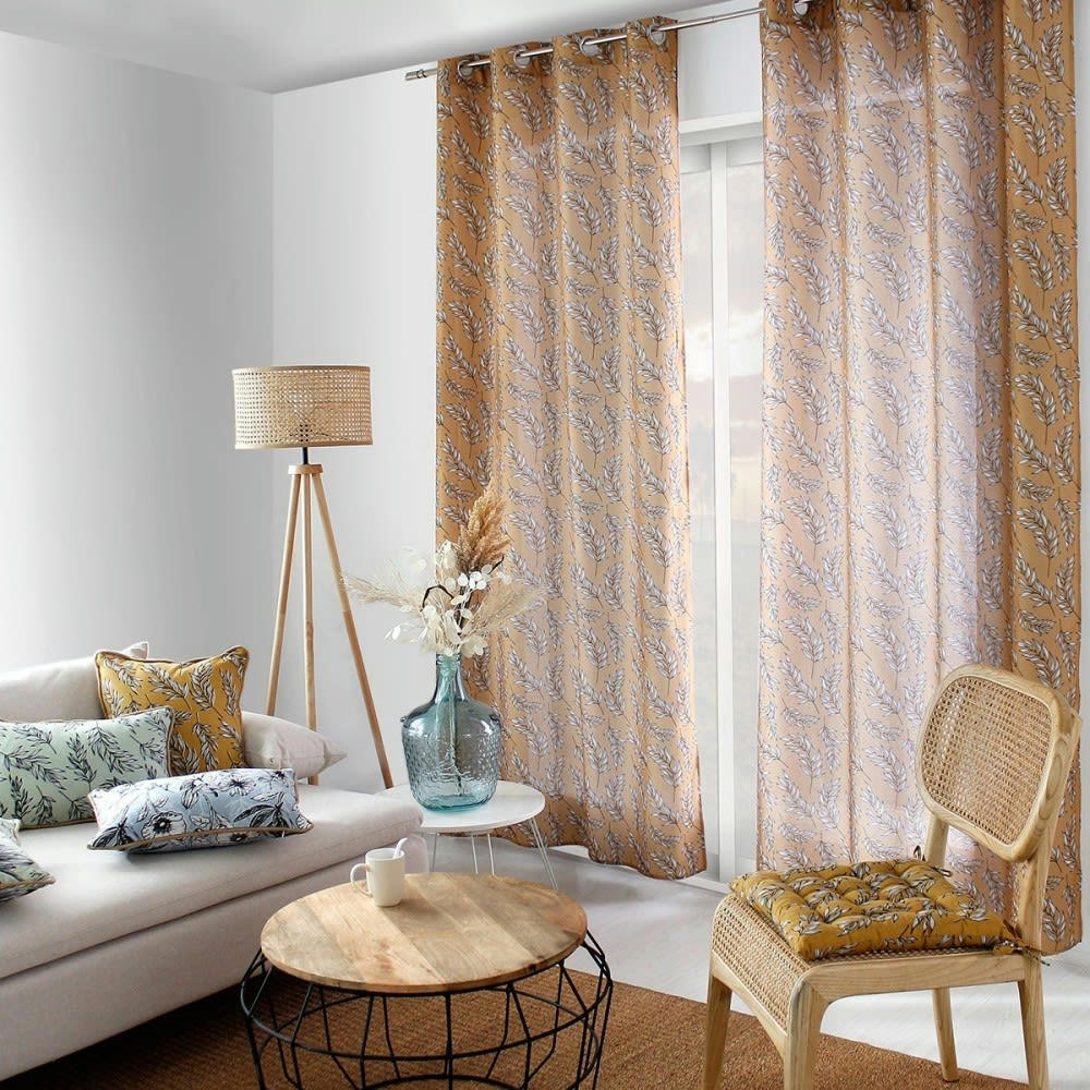 - Rideau  polyester Jaune 135 X 240