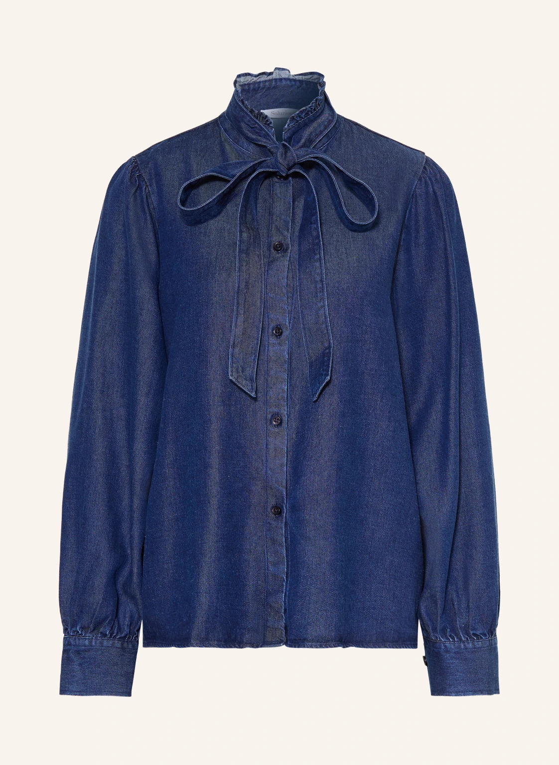 Soluzione Schluppenbluse in Jeansoptik