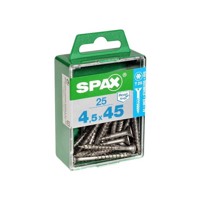 Vis TF Torx en inox Ø 4,5 x 45 mm 25 pièces SPAX