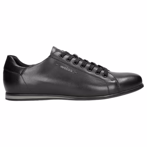 Czarne minimalistyczne sneakersy męskie w klasycznym stylu