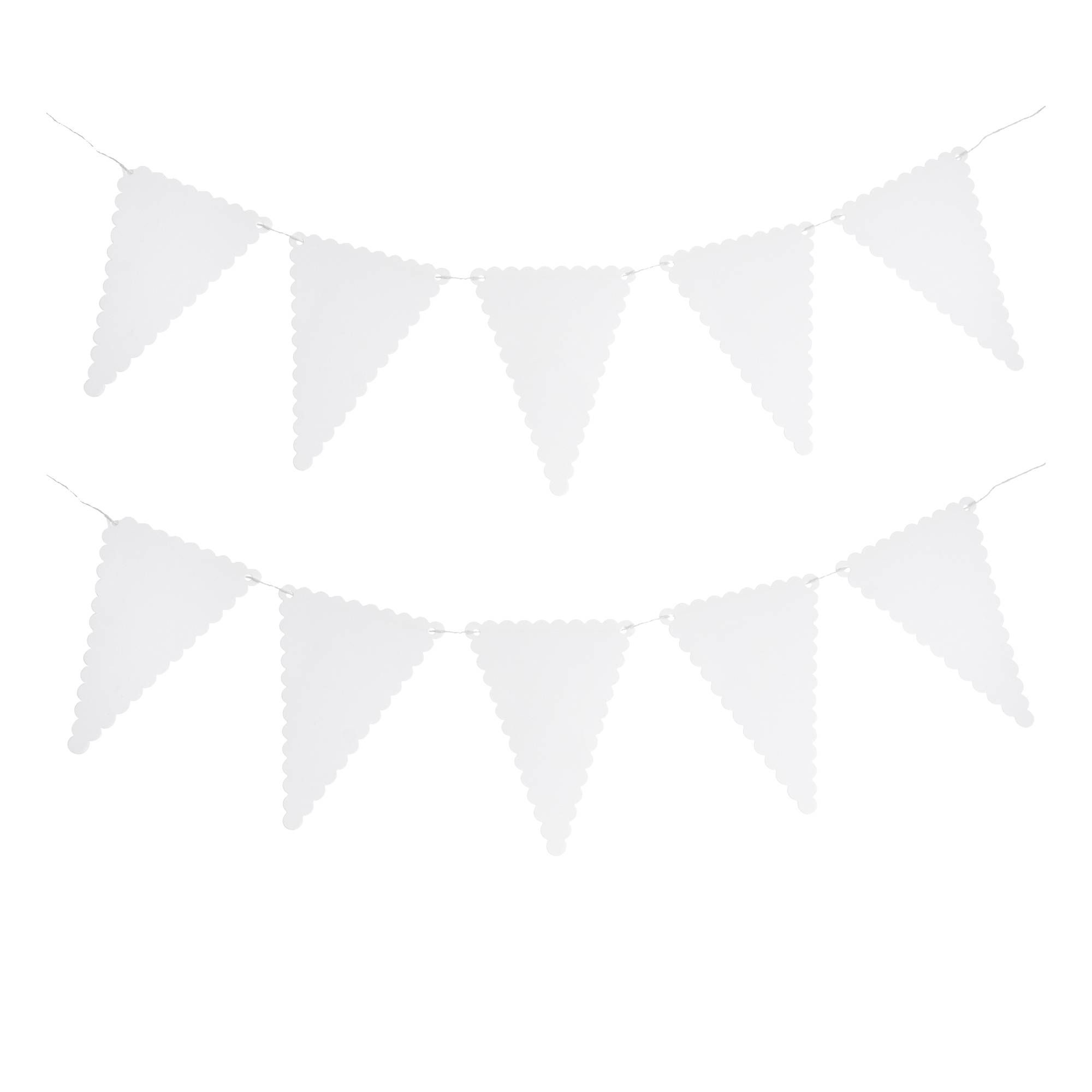 White Scalloped Edge Bunting 5m