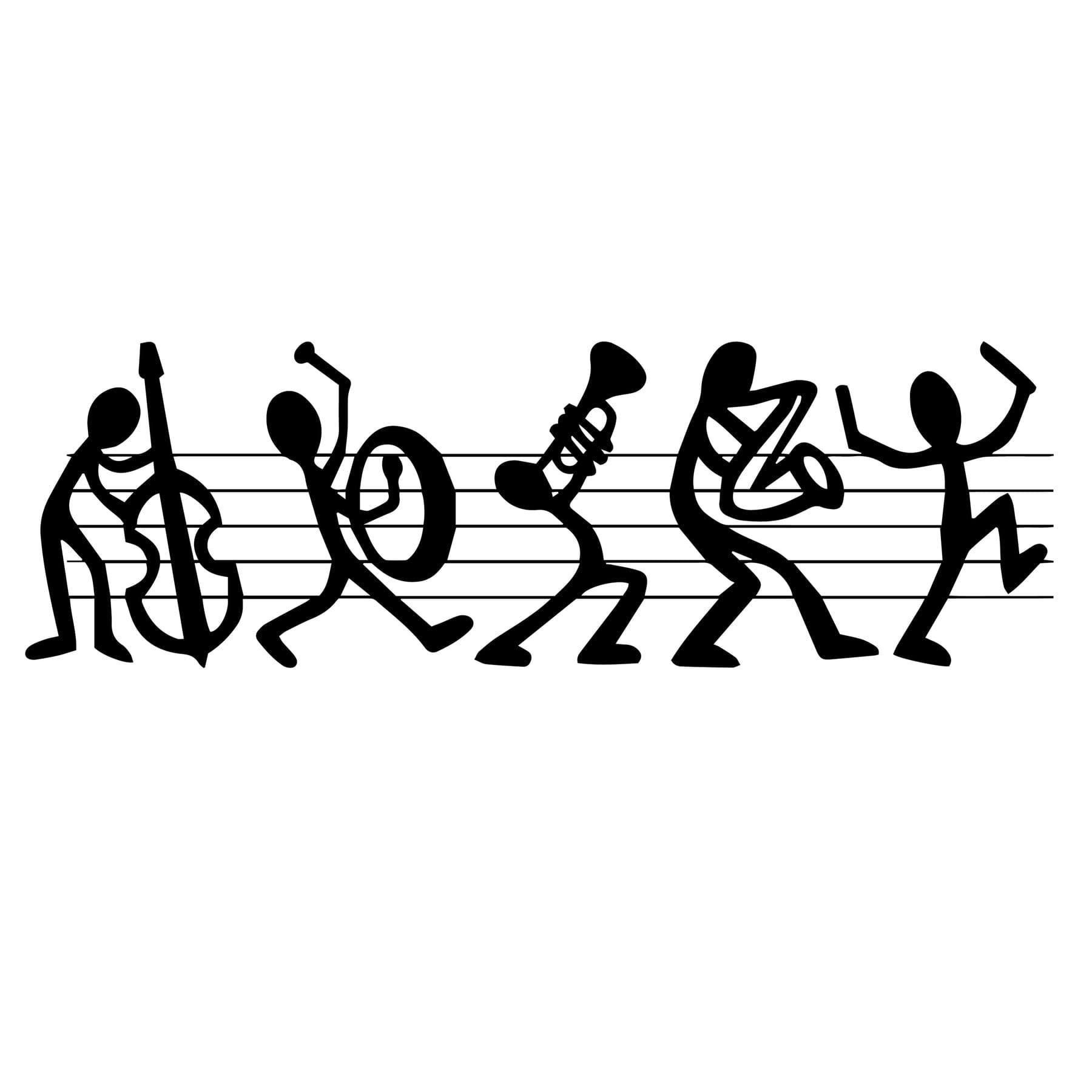 - Décoration murale musique en métal noir 120x35 cm