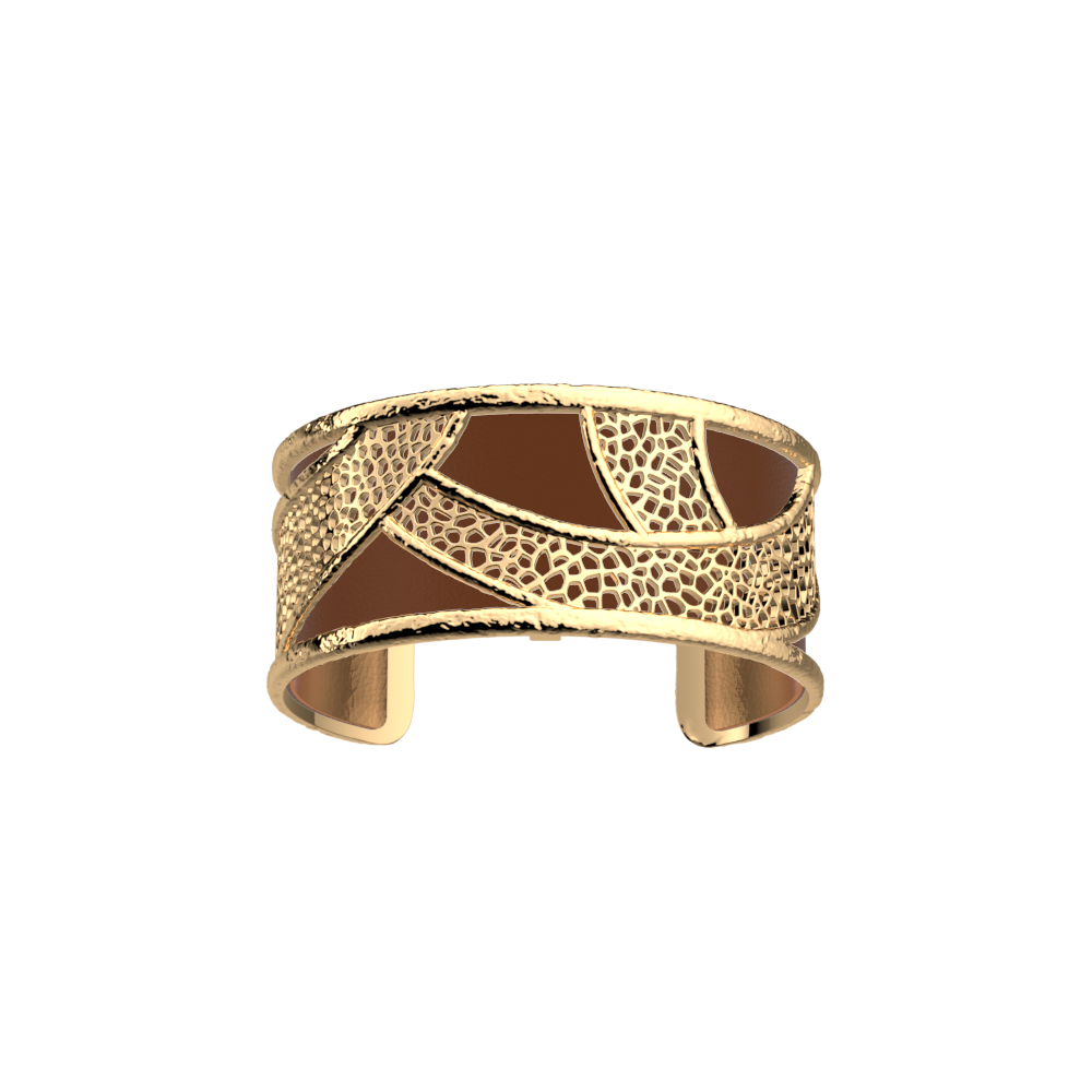 Manchette Dentelle Orientale, cuir réversible Bronze / Terre Cuite