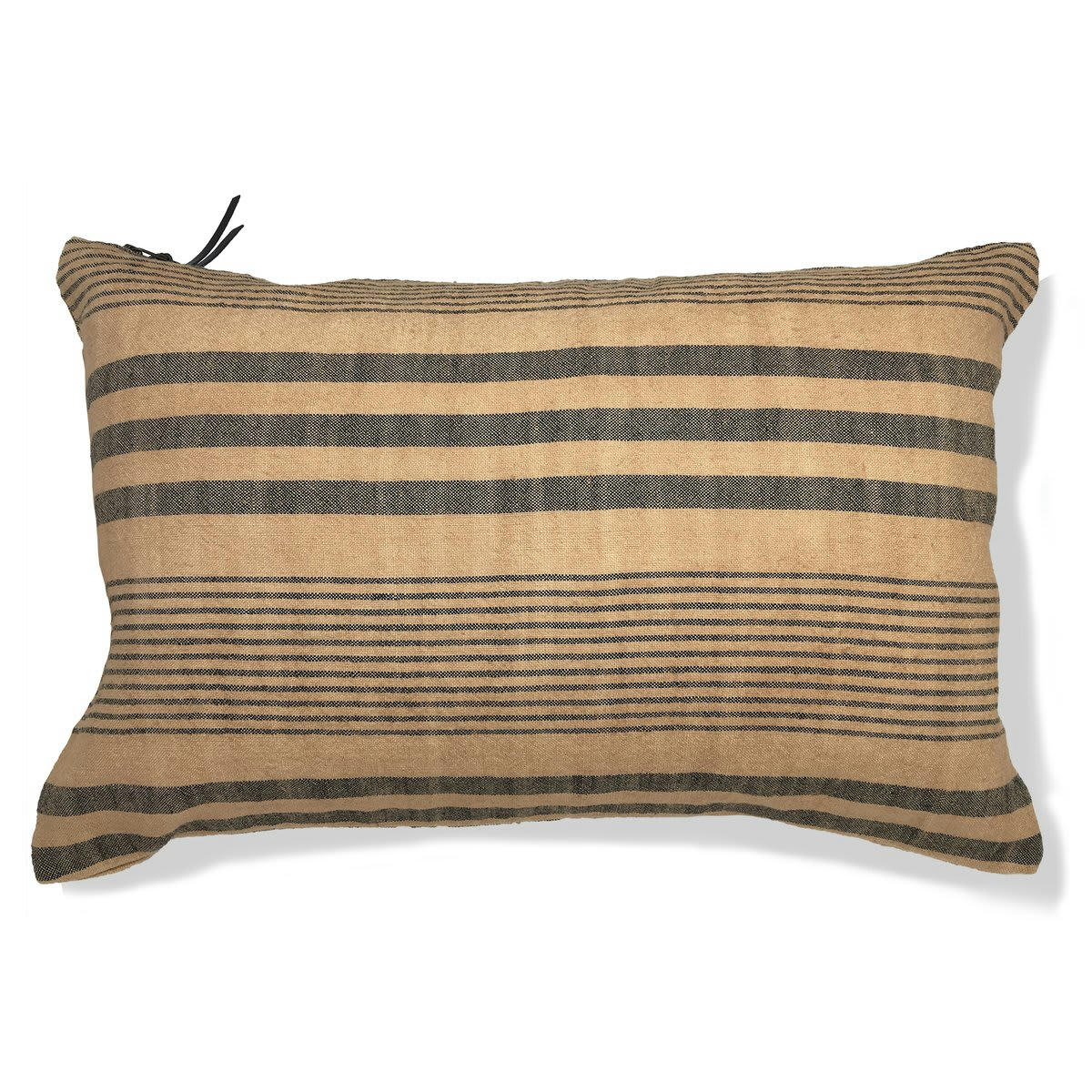 CALIFORNIE 1960 - - CALIFORNIA 1960  Coussin en lin pur lavé  Stripes chameau 30x50