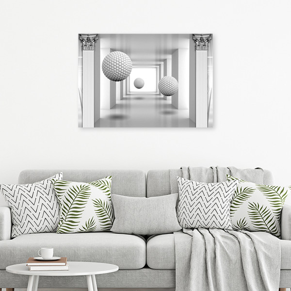 Feeby Obraz na płótnie, Kule w tunelu geometria 3D 60x40