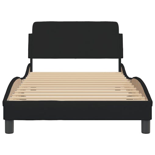 NNEVL Bed Frame with Headboard Black 107x203 cm Fabric