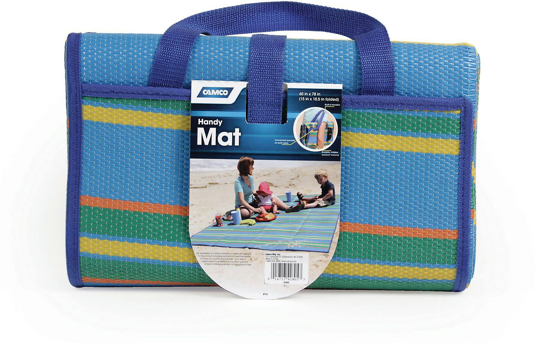 CAMCO 42815 Handy Matt with Straps, 60 x 78-in, Blue/Green
