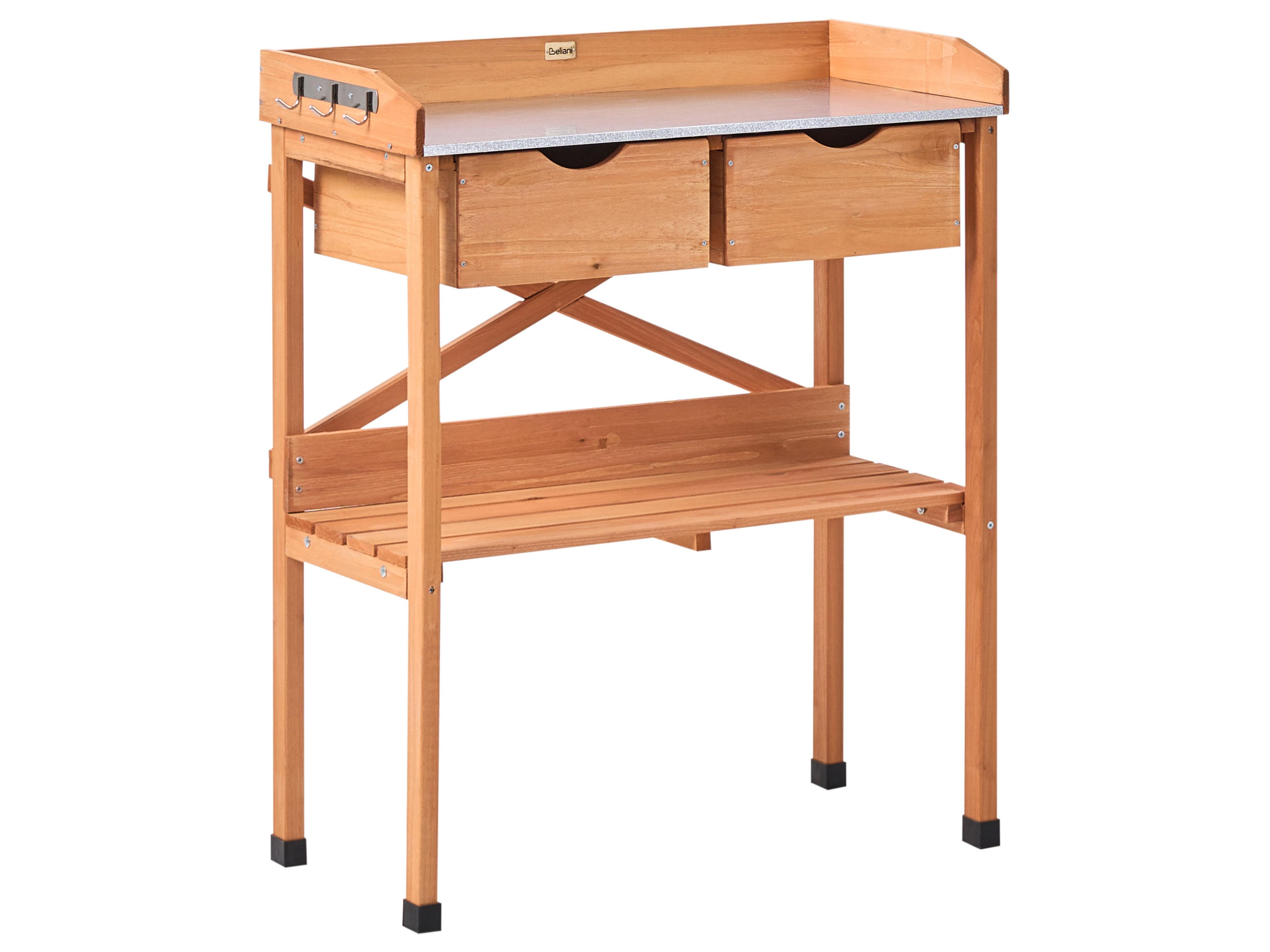 Potting Bench RAVANUSA Fir Wood 89 cm 77 cm Light Brown