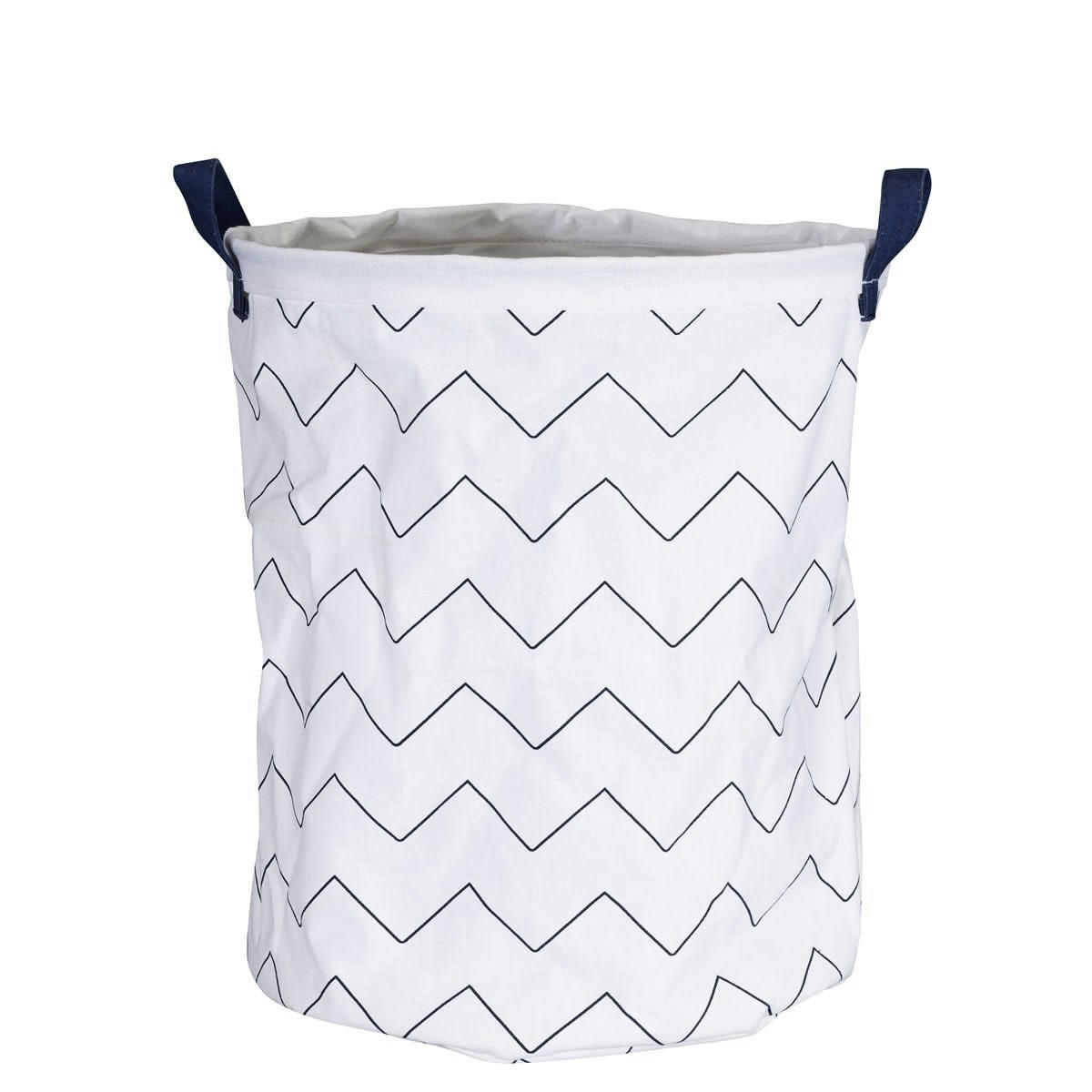 HELLO - Panière de rangement tissu 31x39x31cm en coton blanc