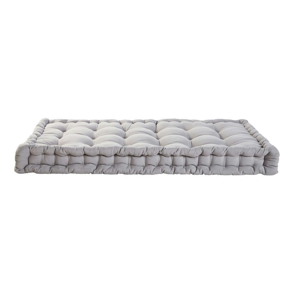 - Matelas enfant en coton capitonné gris 60x120