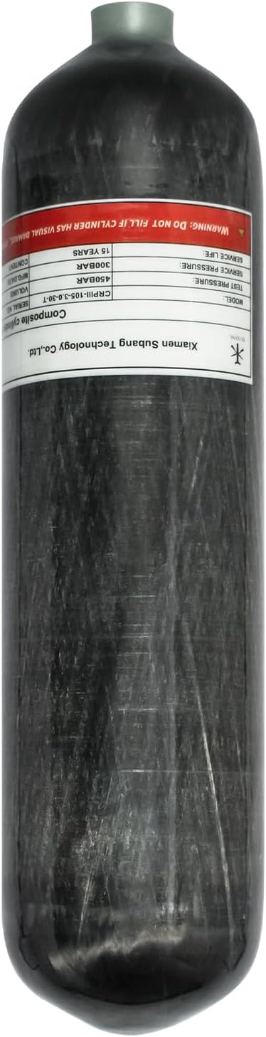 4500Psi High Pressure Composite Cylinder, Scuba Tank,Carbon Fiber Air Tank 3L,CE Approved, Pcp Paintball Air Tank Diving Tank��Empty Bottle�� M18*1.5