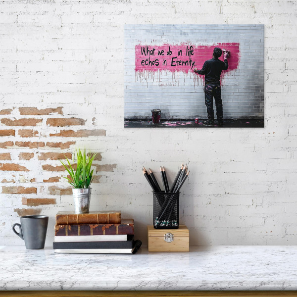 Obraz Banksy Abstrakcja Szary Do Salonu Sypialni Kuchni Na Płótnie 60X40