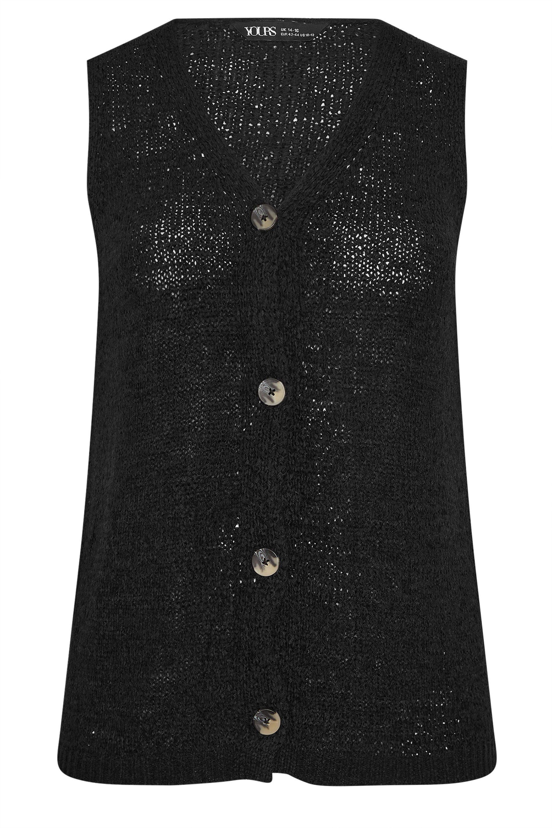 Yours Button Through Knitted Waistcoat