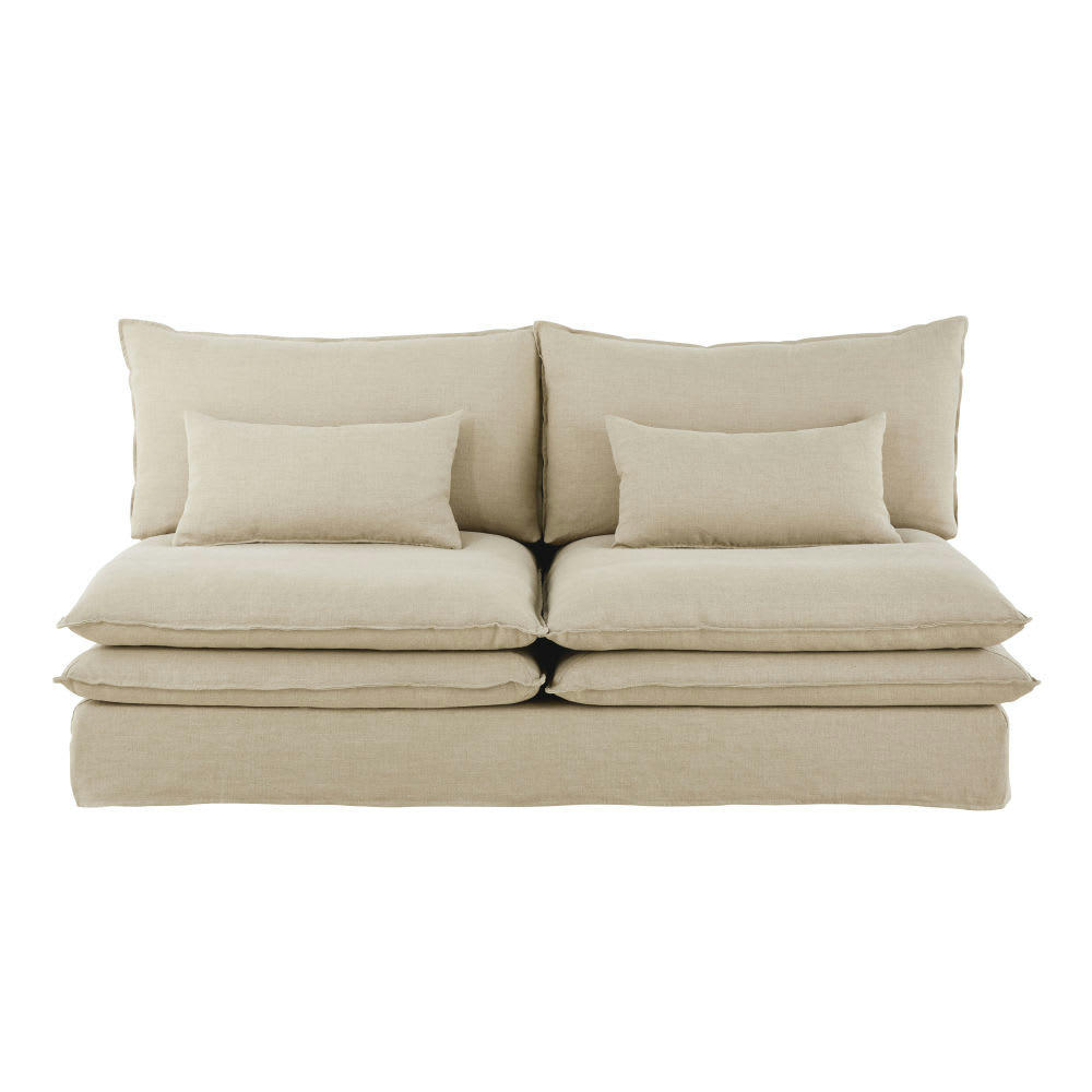 Pompei - Chauffeuse pour canapé modulable 2 places en lin