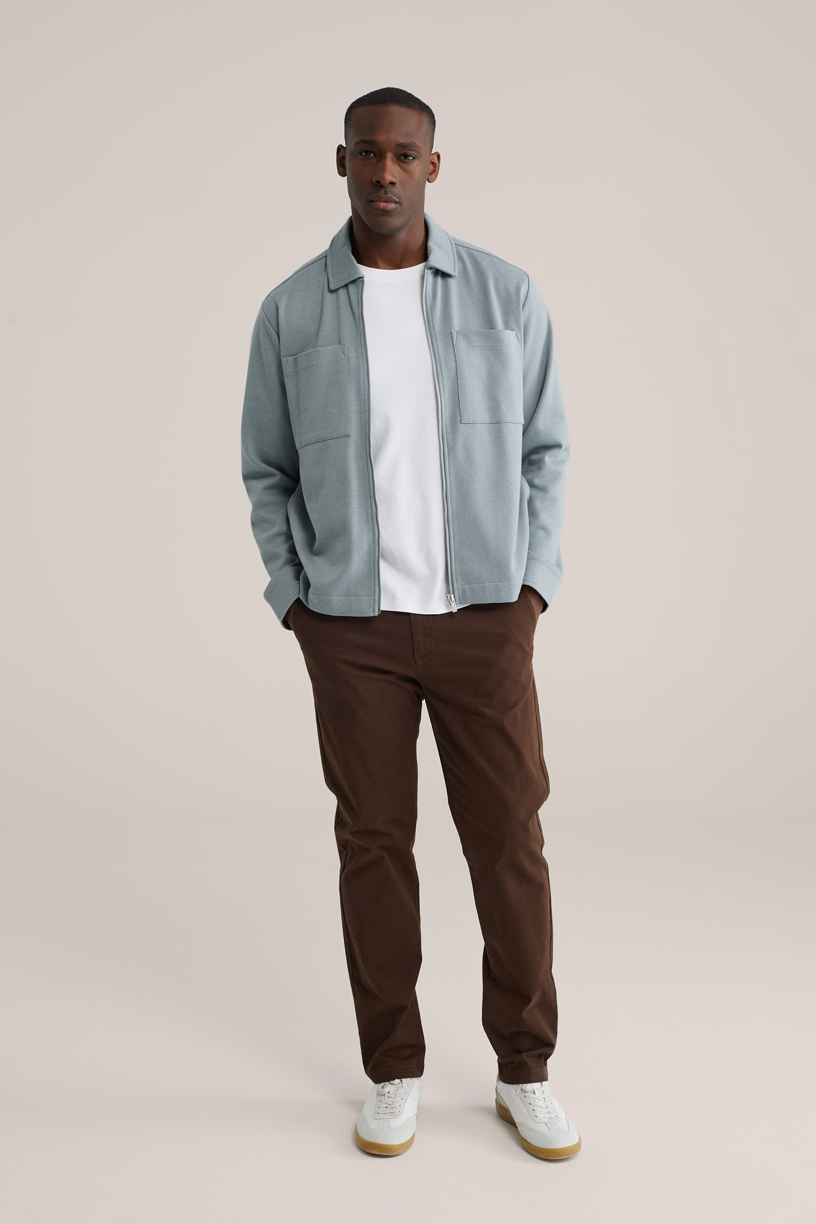 Heren regular fit chino met stretch