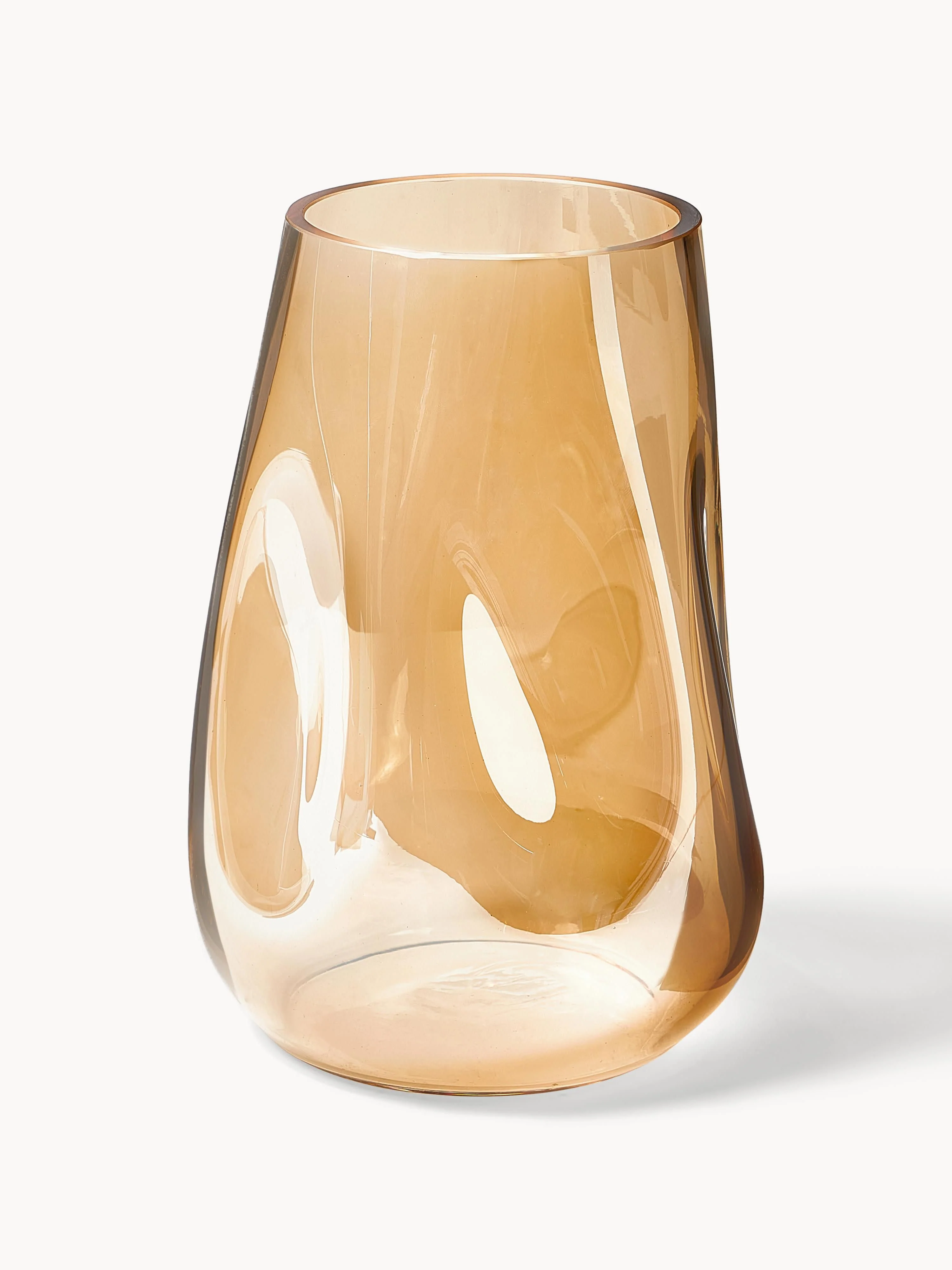 Mundgeblasene Glas-Vase Luster, H 26 cm