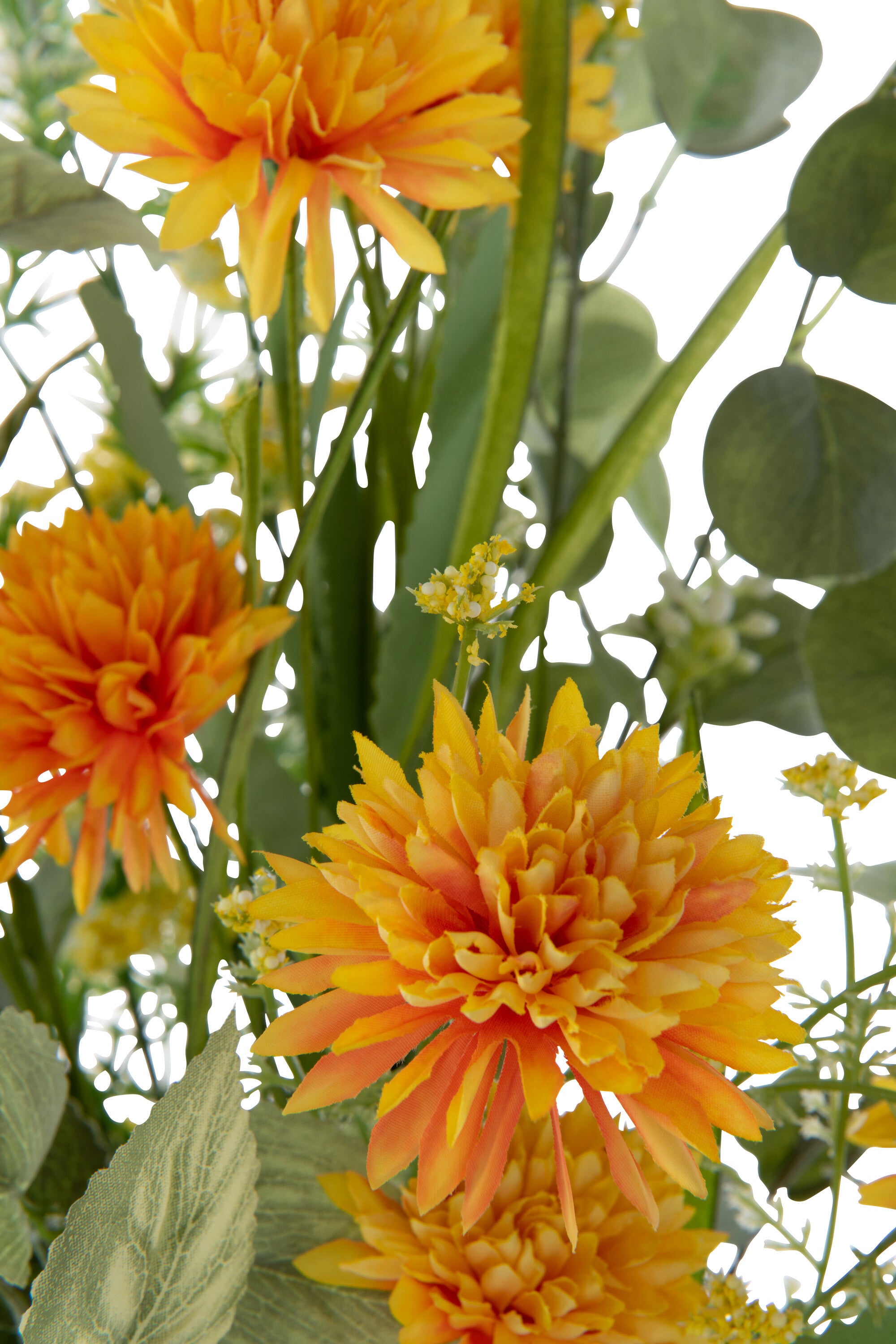 J-Line boeket Bloemen Mix - kunststof - geel